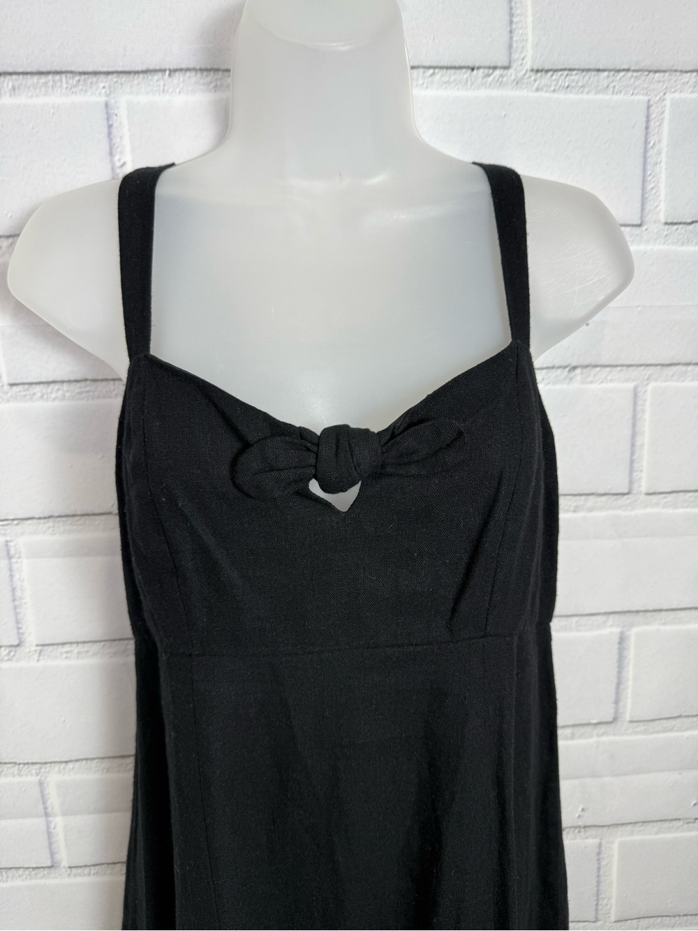 LOFT Black Sleeveless Bow Front coquette feminine Dress Size S - Picture 8 of 13